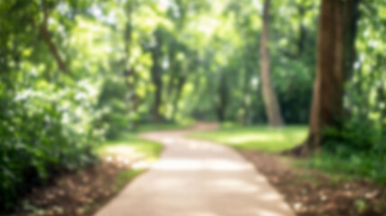 Nature city park garden blur bokeh background. AI Generated Images