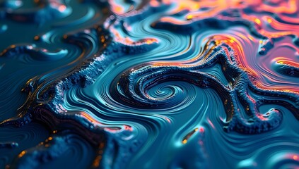 Vibrant Swirls of Liquid Paint with Mesmerizing Flow