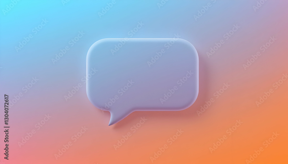 Poster speech bubble illustration on gradient background for communication concepts
