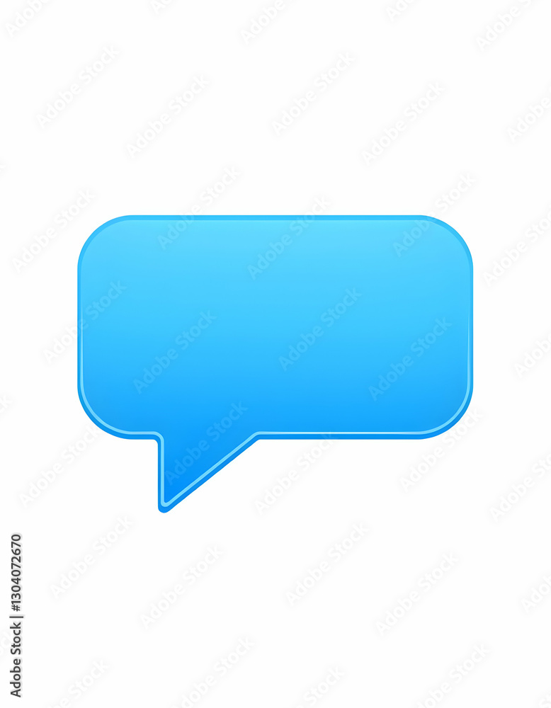 Poster isolated blue speech bubble design element for communication or messaging