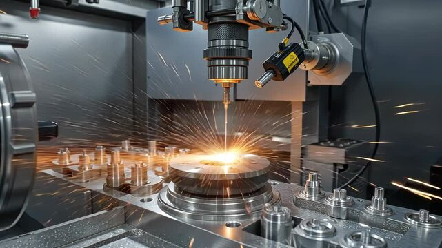  Precision machining of a metal part with a drill bit