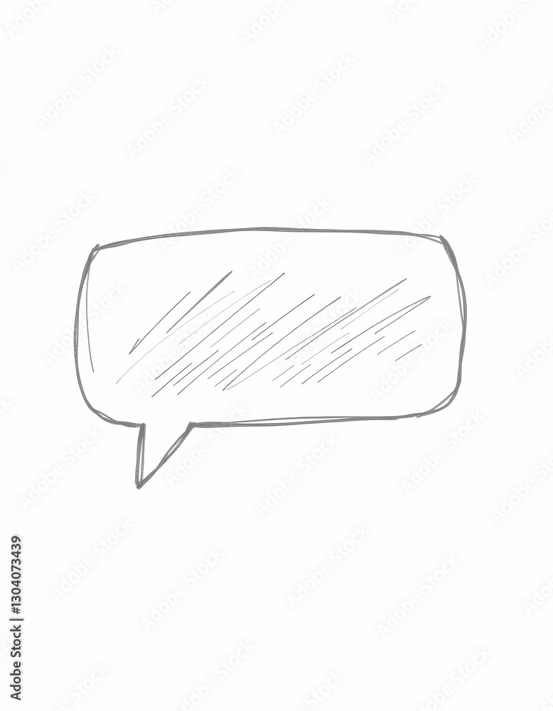 Poster sketch of a blank speech bubble for communication and dialogue