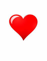 Red Heart Graphic on White Background Symbolizing Love and Affection