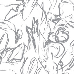 Monochrome Abstract Floral Seamless Pattern Design