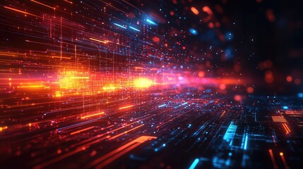 Naklejka premium a vibrant and dynamic abstract representation of digital data transmission