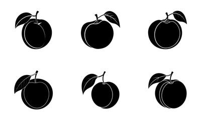 Apricot silhouette vector