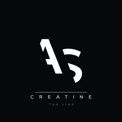 A and S logo design. AS creative Monogram Logo. This logo design is the process of creating a visual symbol that represents a brand, company, or individual.