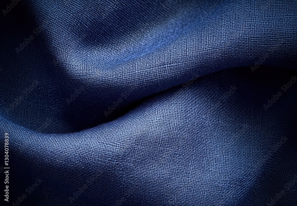 Aufkleber close-up view of soft blue textile showing elegant flaws and textural details in natural light for f