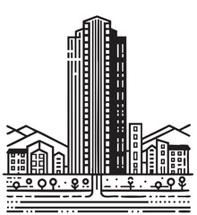 Fototapeta premium Logo high rise simple loft black building