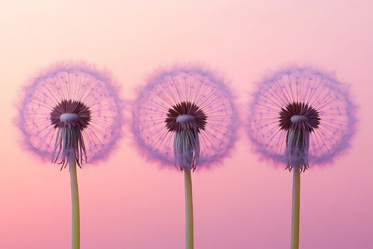 a close-up of dandelion seeds floating in the wind,