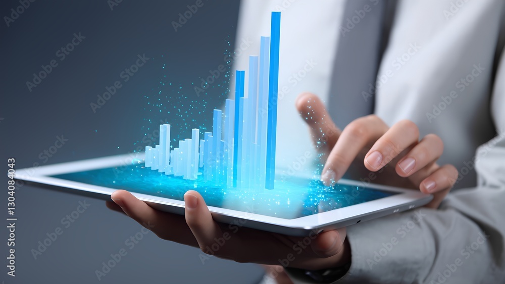 Poster data analysis action business office digital display modern environment close-up view innovation con