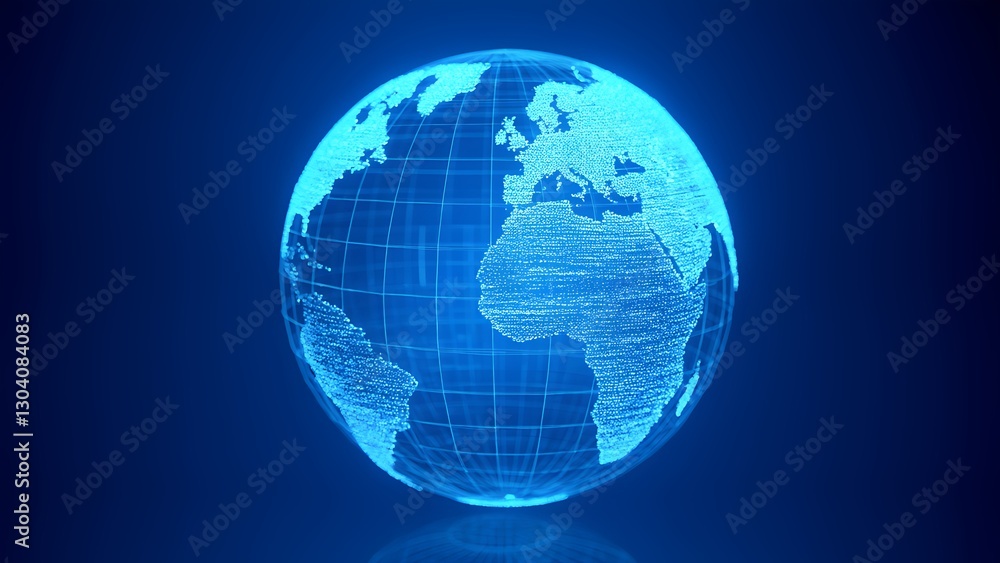 Poster global digital sphere virtual environment 3d visualization technology interactive data representatio