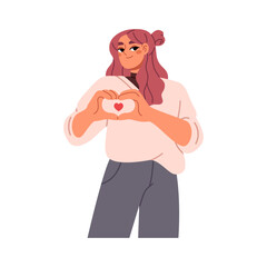 Woman gesturing heart with her hands