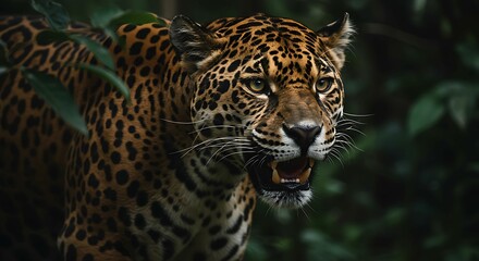 Obraz premium AI-generated illustration of a leopard in its natural habitat with intense gaze and intricate spots