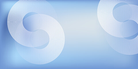 Abstract circle lines on light blue background. Geometric stripe line art design for poster and banner