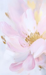 Obraz premium Beautiful pink flower painting with gold accents on a soft background