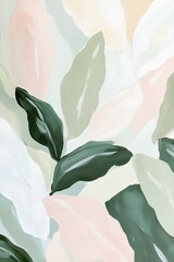 Leaf patterns in soft pastel colors create a calming visual experience for any space