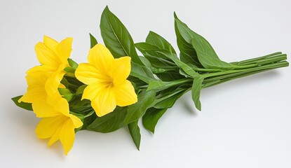 Artificial Yellow Flower Bouquet on White Background