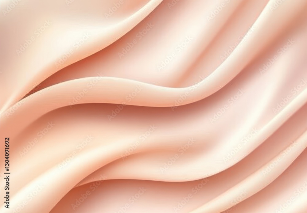 Poster elegant soft peach fabric with smooth drapes and gentle waves creating a modern and serene backgroun