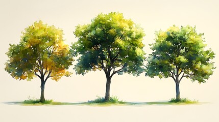 Fototapeta premium Three Trees Seasonal Hues