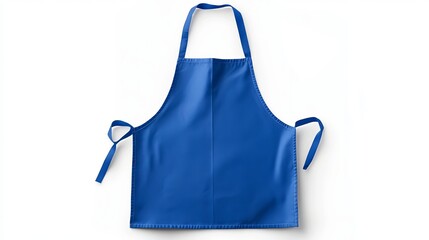 Frontfacing kitchen blue apron isolated on a white background