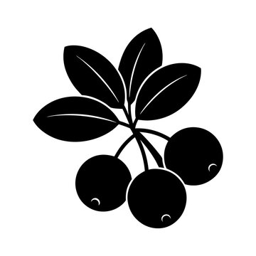 black berries with leaves silhouette clip art preview