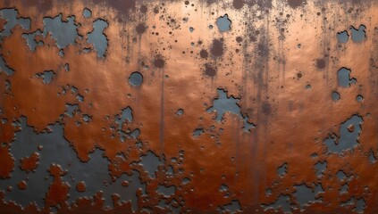 Corroded Copper Metal Surface with Weathered Rust
