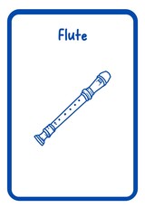 Coloring Music Flashcards - flute