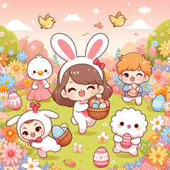 Happy Easter chubi kawaii