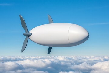 Obraz premium A next-generation wind turbine floating in the sky, using advanced wind-harnessing technology