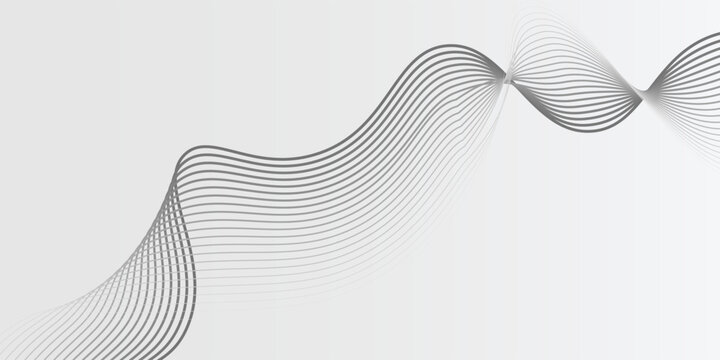 Abstract vector background with black wavy lines. modern