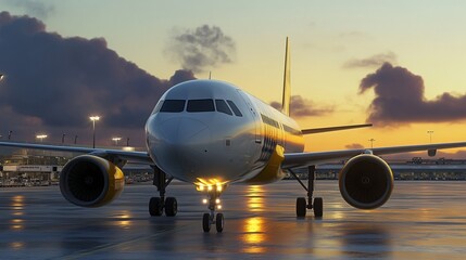 Naklejka premium Commercial Vueling Airbus A320 at Airport for Travel Illustrations