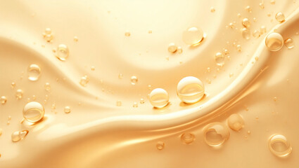 Golden bubbles and splashes