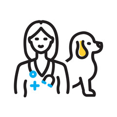 Vector multi color icon for Public vet