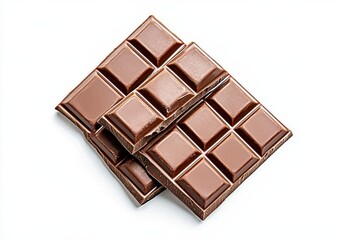Two Milk Chocolate Bars on White Background
