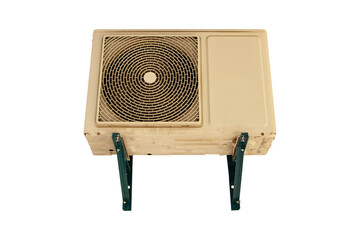 White big air conditioner compressor source heat pumps isolated on cut out PNG or transparent...