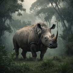 Fototapeta premium rhino in the wild