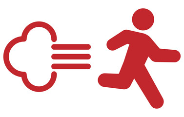 走っている人のアイコン 赤