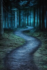 Enchanted Forest Path Glowing Night Trail