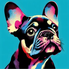 프렌치 불도그, 팝아트, jpeg (French Bulldog, pop art, jpeg)