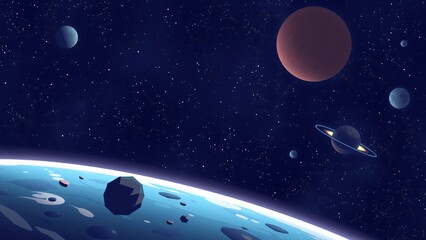 Cosmic Landscape Planets, Stars, and Asteroids in Deep Space