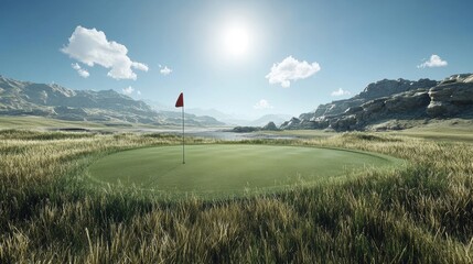 Golfing adventure at scenic landscape majestic course outdoor activity beautiful view