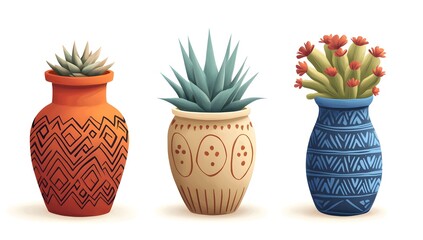 Colorful decorative planter display