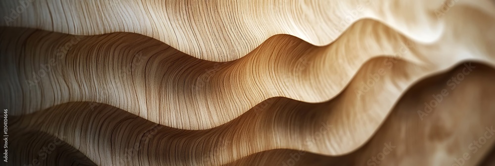 Poster textured waves: captivating view of the flowing curves of wood-like waves. capturing the intricate p