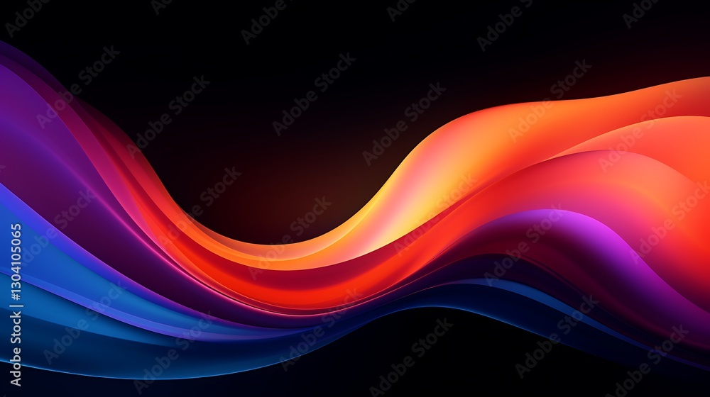 Poster vibrant abstract wave: a mesmerizing abstract artwork features flowing, dynamic waves of color blend