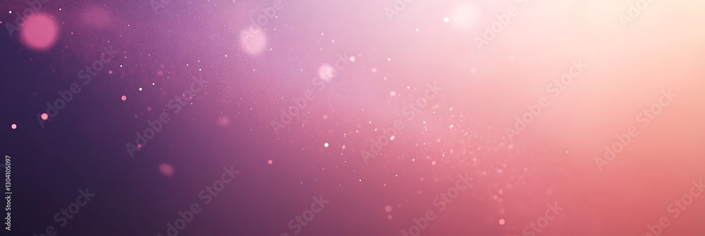 Aufkleber dreamy bokeh: a vibrant gradient background transition from deep purple to soft orange, decorated wi
