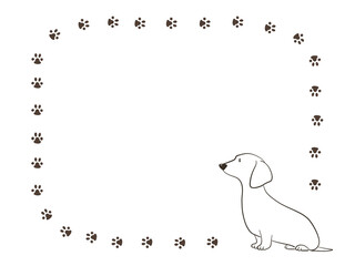 ダックスフント犬をデザインしたかわいいフレーム