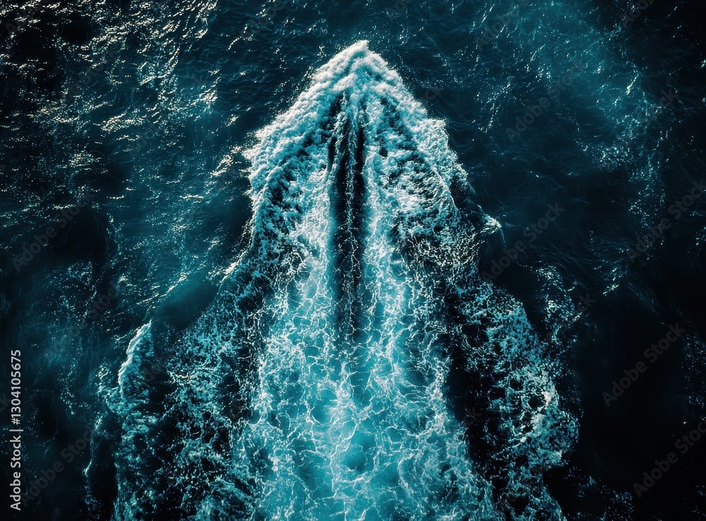Poster majestic ocean waves crashing against each other creating foam patterns under bright sunlight in dee
