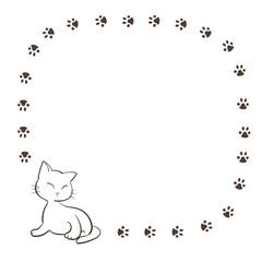 かわいいネコをデザインしたフレーム