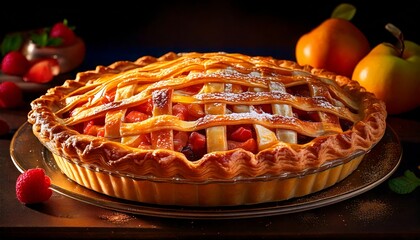 Fruit pie with a crispy crust